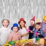 2 Pack Tinsel Backdrop, 3.28 FT x 7.05 FT Birthday Party Decorations, Silver Party Streamer Fringe Curtains Foil Backdrop, Metallic Silver Photo Props Party Supplies Party Decor