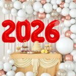 2026 Balloons, 40 Inch Number Balloon, Happy New Year Balloons for 2026 New Year Eve Party Supplies, Graduation Balloons Number Decorations Class of 2026, Birthday Party...