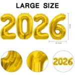 2026 Balloons, 40 Inch Number Balloon, Happy New Year Balloons for 2026 New Year Eve Party Supplies, Graduation Balloons Number Decorations Class of 2026, Birthday Party...