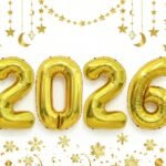 2026 Happy New Year Balloons - 42 Inch Large Gold Foil Number Set (2,0,2,6) - Ideal for New Year's Eve Party Supplies, NYE Decorations & 2026 Graduation