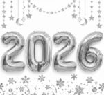 2026 Happy New Year Balloons - 42 Inch Large Gold Foil Number Set (2,0,2,6) - Ideal for New Year's Eve Party Supplies, NYE Decorations & 2026 Graduation