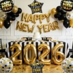 2026 New Year Party Decoration Gold Foil Number Balloons 2025 New Year Balloons Large Number Balloon for 2026 Eve Party Supplies