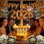 2026 New Year Party Decoration Gold Foil Number Balloons 2025 New Year Balloons Large Number Balloon for 2026 Eve Party Supplies