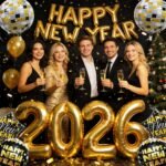 2026 New Year Party Decoration Gold Foil Number Balloons 2025 New Year Balloons Large Number Balloon for 2026 Eve Party Supplies