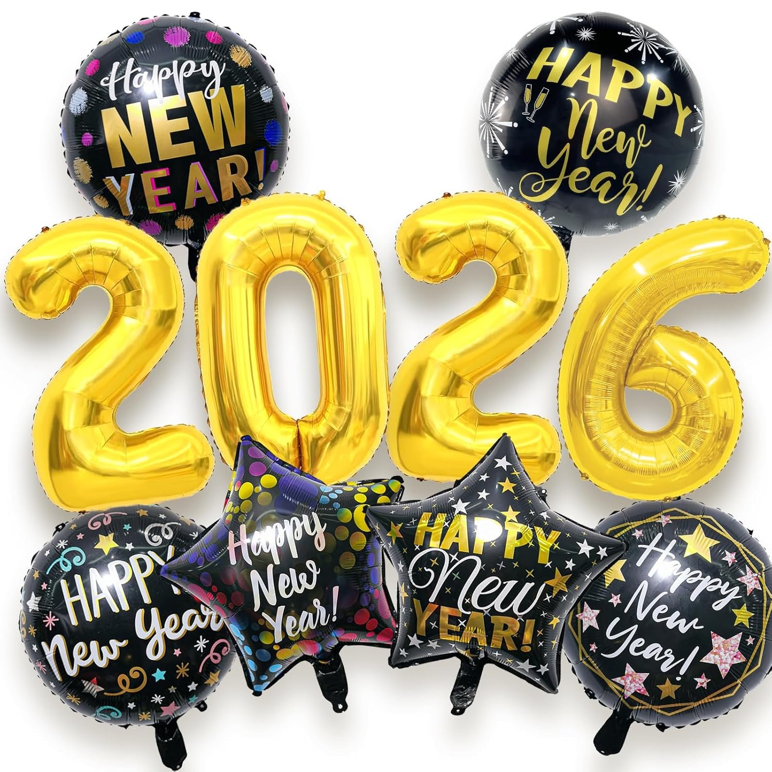 2026 New Years Eve Party Supplies - 10 Pcs 2026 Happy New Year Foil Balloons Decorations NYE Party Decorations Set 2026 New Years Eve Party Supplies - 10 Pcs 2026 Happy New Year Foil Balloons Decorations NYE Party Decorations Set