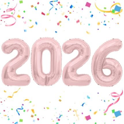 2026 Rose Gold Foil Numbers Balloons(40 Inch) Happy New Years Eve Party Supplies 2026 New Year Graduation Balloons Decorations 20 26 Signs Props Birthday Anniversary Wedding...