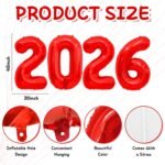 2026 Rose Gold Foil Numbers Balloons(40 Inch) Happy New Years Eve Party Supplies 2026 New Year Graduation Balloons Decorations 20 26 Signs Props Birthday Anniversary Wedding...