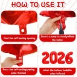 2026 Rose Gold Foil Numbers Balloons(40 Inch) Happy New Years Eve Party Supplies 2026 New Year Graduation Balloons Decorations 20 26 Signs Props Birthday Anniversary Wedding...