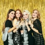 3 Pack 3.3x8.2 Feet Gold Foil Fringe Backdrop Curtains, Tinsel Streamers, Fringe Backdrop for 2025 New Years Eve, Graduation, Birthday, Baby Shower, Gender Reveal, Disco Party