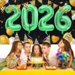 40 Inch 2026 Balloons Olive Green Foil Number Balloons for 2026 New Year Festival Celebration or Birthday Party Supplies Decorations,New Years Balloon 2026, New Years Eve Balloon