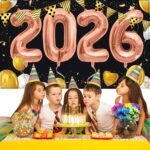40 Inch 2026 Balloons Rose Gold Foil Number Balloons for 2026 New Year Festival Celebration or Birthday Party Supplies Decorations,New Years Balloon 2026, New Years Eve Balloon