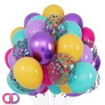 68Pcs Black White Gold Balloons with 12 Inch Black Gold Confetti Balloons for Graduation Birthday Wedding Party Decorations