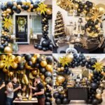 Black and Gold Balloon Arch Kit, Black and Gold Party Decorations for Birthday Bachelorette Retirement Office Christmas 2026 New Years Eve Graduation Anniversary Party Decorations