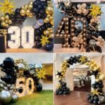 Black and Gold Balloon Arch Kit, Black and Gold Party Decorations for Birthday Bachelorette Retirement Office Christmas 2026 New Years Eve Graduation Anniversary Party Decorations