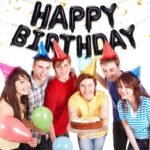 Black Happy Birthday Balloons Banner, 16 Inch Mylar Foil Letters Happy Birthday Sign Bunting Inflatable Reusable 3D Hanging Letter Kit Set for Girls Boys Kids Adults Birthday...