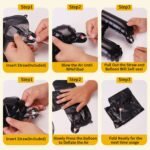 Black Happy Birthday Balloons Banner, 16 Inch Mylar Foil Letters Happy Birthday Sign Bunting Inflatable Reusable 3D Hanging Letter Kit Set for Girls Boys Kids Adults Birthday...