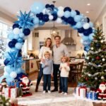 Blue Balloon Arch Kit Garland, Chrome Blue Light Navy Blue Balloons for Winter Wonderland Baby Shower Birthday Christmas Hanukkah New Years Eve Graduation Anniversary Decorations