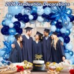 Blue Balloon Arch Kit Garland, Chrome Blue Light Navy Blue Balloons for Winter Wonderland Baby Shower Birthday Christmas Hanukkah New Years Eve Graduation Anniversary Decorations