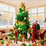 Green and Gold Balloon Arch kit Garland, Dark Light Green Gold Balloons with Star Balloons for Christmas New Year's Eve Baby Shower Jungle Birthday Anniversary Party Decorations