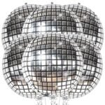 KatchOn, Big Silver Disco Ball Balloons - 22 Inch, Pack of 6 | Disco Party Decorations, 4D Sphere Disco Balloons | New Years Balloons, New Years Eve Party Supplies 2026 | Silver...