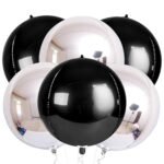 KatchOn, Large Black and Silver Balloon - 22 Inch, Pack of 6 | Black and Silver Mylar Balloons for New Years Decorations 2026 | Birthday, Bachelorette Party Decorations | New...