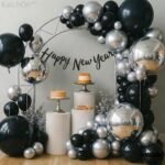 KatchOn, Large Black and Silver Balloon - 22 Inch, Pack of 6 | Black and Silver Mylar Balloons for New Years Decorations 2026 | Birthday, Bachelorette Party Decorations | New...