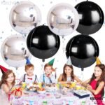 KatchOn, Large Black and Silver Balloon - 22 Inch, Pack of 6 | Black and Silver Mylar Balloons for New Years Decorations 2026 | Birthday, Bachelorette Party Decorations | New...