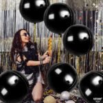 KatchOn, Large Black Mylar Balloons - 22 Inch, Pack of 6 | Round 4D Black Mylar Balloon for Birthday, Bachelorette Decorations | Nye Balloons for New Years Eve Party Supplies 2026