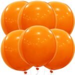 KatchOn, Orange Mylar Balloons - Big, 22 Inch, Pack of 6 | 4D Foil Metallic Balloon for Halloween Decorations | Orange Party Decor | Basketball Party Decorations | Thanksgiving,...