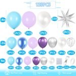 Purple and Blue Balloon Arch Garland Kit, Winter Balloon Arch Kit for Winter Wonderland Baby Shower Princess Birthday Snow Christmas Party Anniversary Decorations