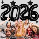 Upgraded, 42in Large 2026 Balloons Numbers, with 4pcs Star Balloon and Accessories (3D Premium Aluminum Foil) Ideal New Years Eve Balloons Decorations, for New Years Eve Party...