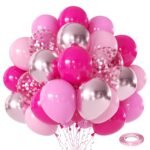 Zesliwy Black Gold Confetti Balloons 50 pack - 12 Inch Gold White and Black Confetti Balloons with Ribbons for Graduation Birthday Wedding Party Decorations